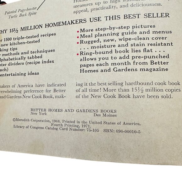 Better Homes New Cookbook 4th printing 1971 8x10” hardcover handwritten notes - Picture 6 of 14
